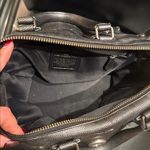 COACH Rhyder 33 Satchel in Metallic Leather - Picture 8 of 11